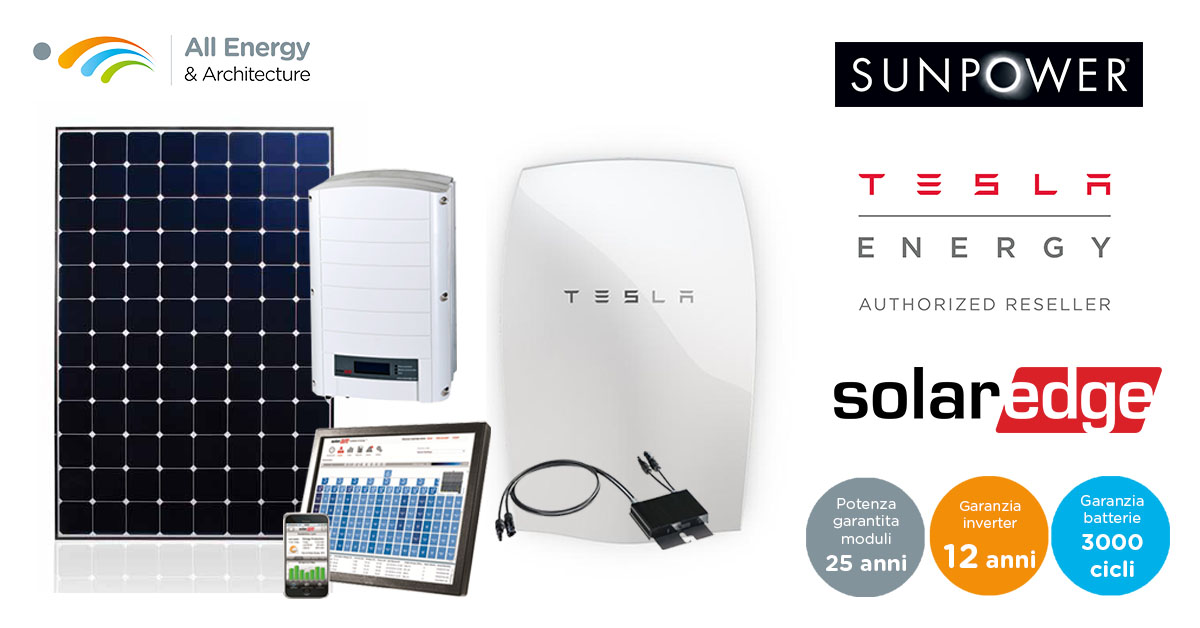 Fotovoltaico Sunpower Con Batterie Tesla All Energy Architecture